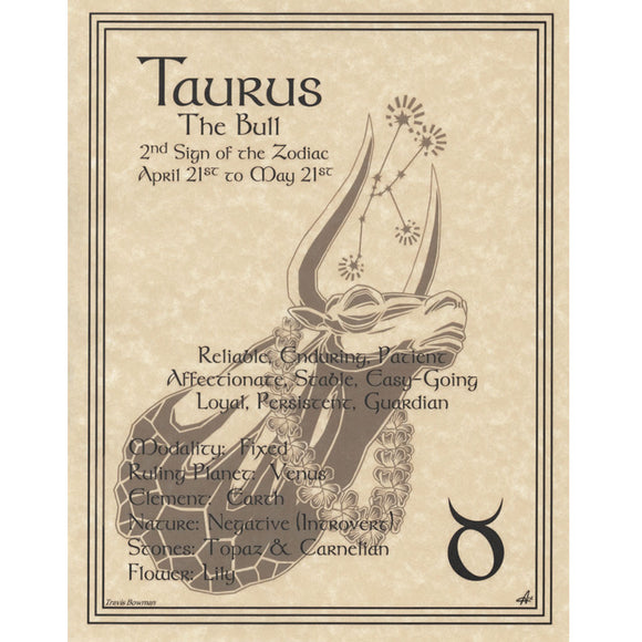 Taurus Parchment Poster (8.5