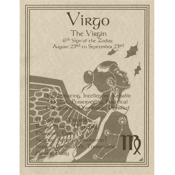 Virgo Parchment Poster (8.5