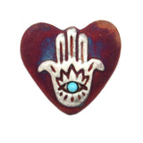 Raku Ceramic Heart (Hamsa)