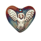 Raku Ceramic Heart (Owl)