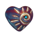 Raku Ceramic Heart (Sun Spiral)