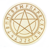 Runic Pentagram Altar Tile on Birch Wood (12 Inches)