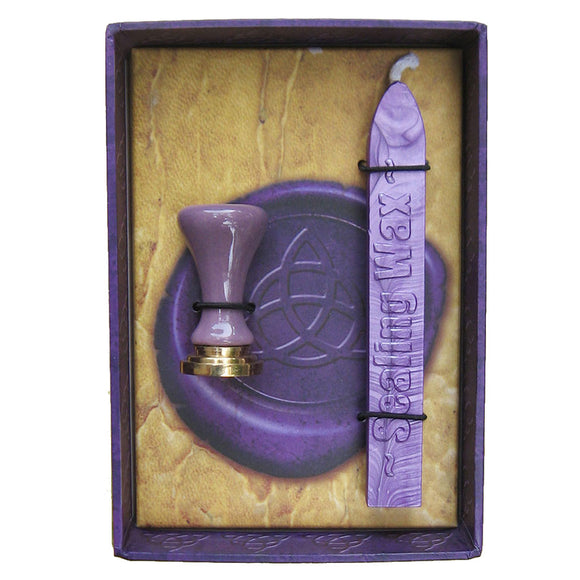 Wicca Sealing Wax Kit (Purple with Triquetra Stamp)