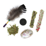 Mini Smoke Cleansing Kit (with Sage, Sweetgrass, and Cedar)