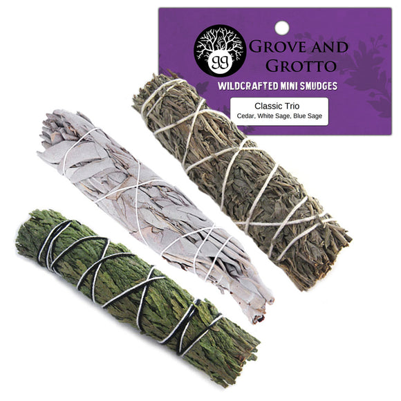 Classic Herb Bundle Trio (Cedar, White Sage, and Blue Sage)