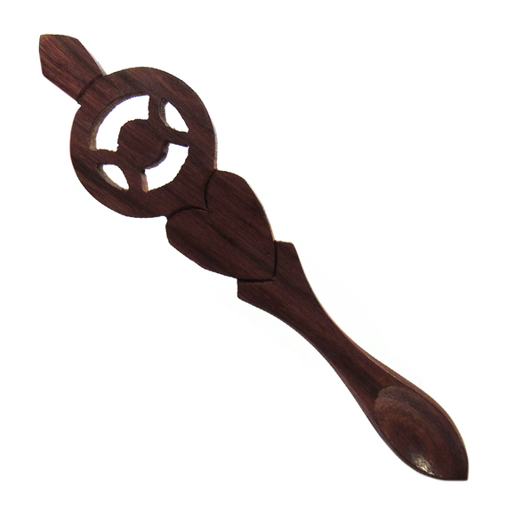 Triple Moon Carved Wood Spoon