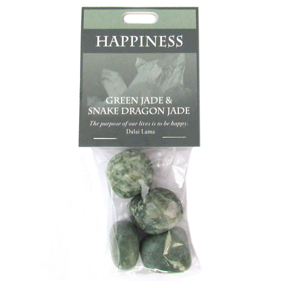 Happiness Gemstones (Green Jade and Snake Dragon Jade) - Package of 4