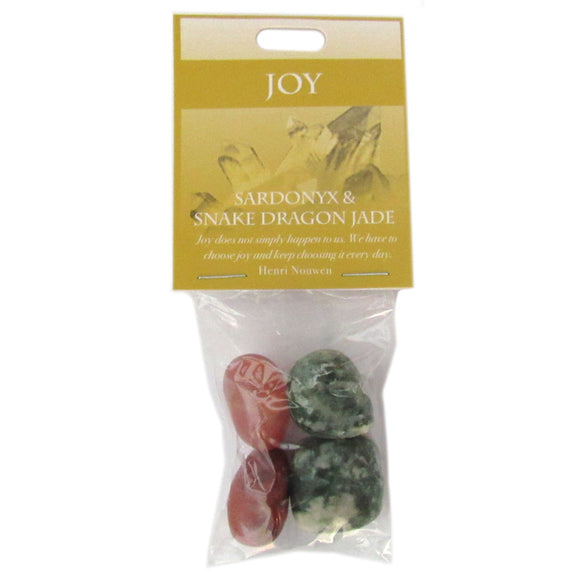 Joy Gemstones (Sardonyx and Snake Dragon Jade) - Package of 4