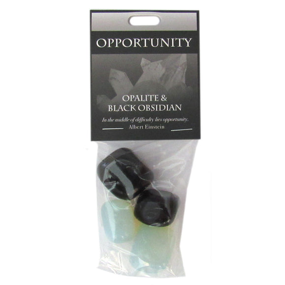 Opportunity Gemstones (Opalite and Black Obsidian) - Package of 4