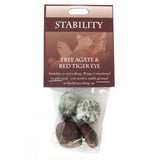 Stability Gemstones (Tree Agate and Red Tiger Eye) - Package of 4