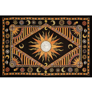 Celestial Sun and Moon Tapestry (Yellow/Orange)