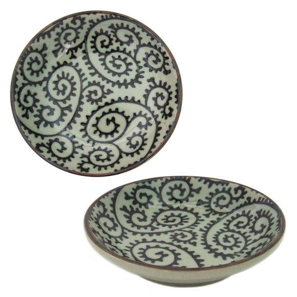 Ceramic Trinket Dish (Black Scrollwork)