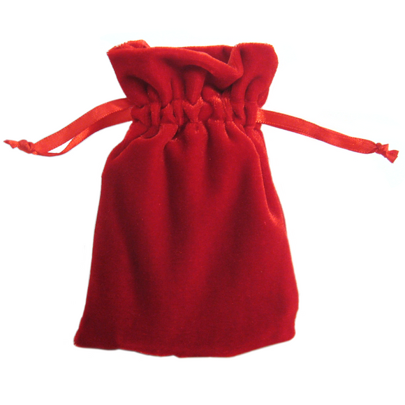 Small Velvet Bag (4x6 Inches) - Red
