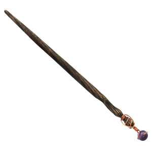 Oak Wand with Amethyst Sphere