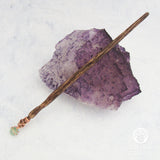 Oak Wand with Green Fluorite Sphere