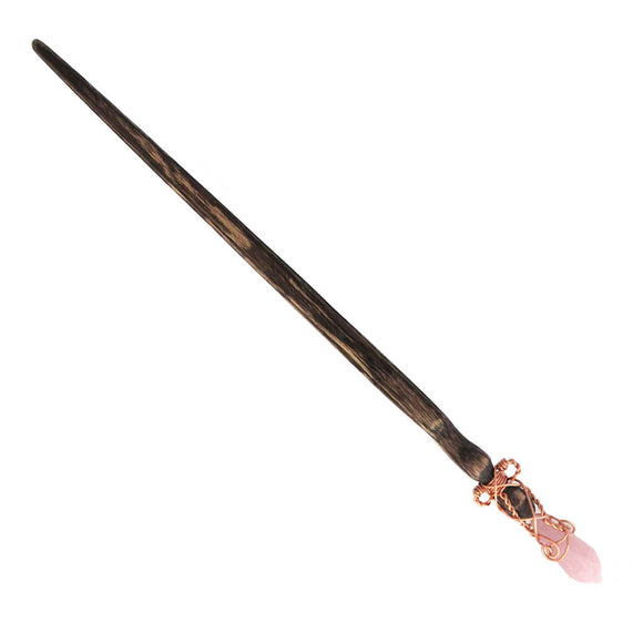 Faceted Rose Quartz Crystal Wand