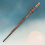 Clear Quartz and Red Oak Wand (with Quartz Sphere)